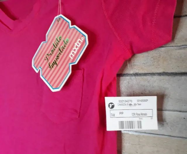 BLUSA MALHA DECOTE V TAM PP COR ROSA MORADO 100 % ALGODÃO - Foto 2