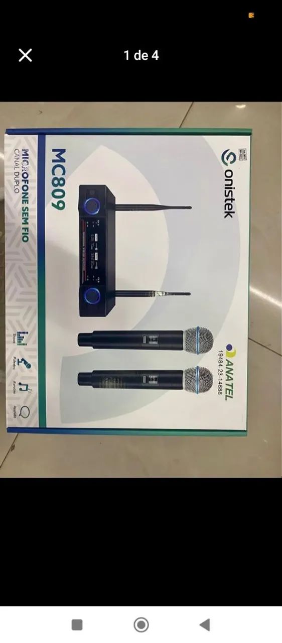 Microfone Sem Fio Onistek MC809 - Canal Duplo