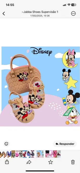 Kit sandálias e bolsa Disney Bebê - Minnie e Mickey