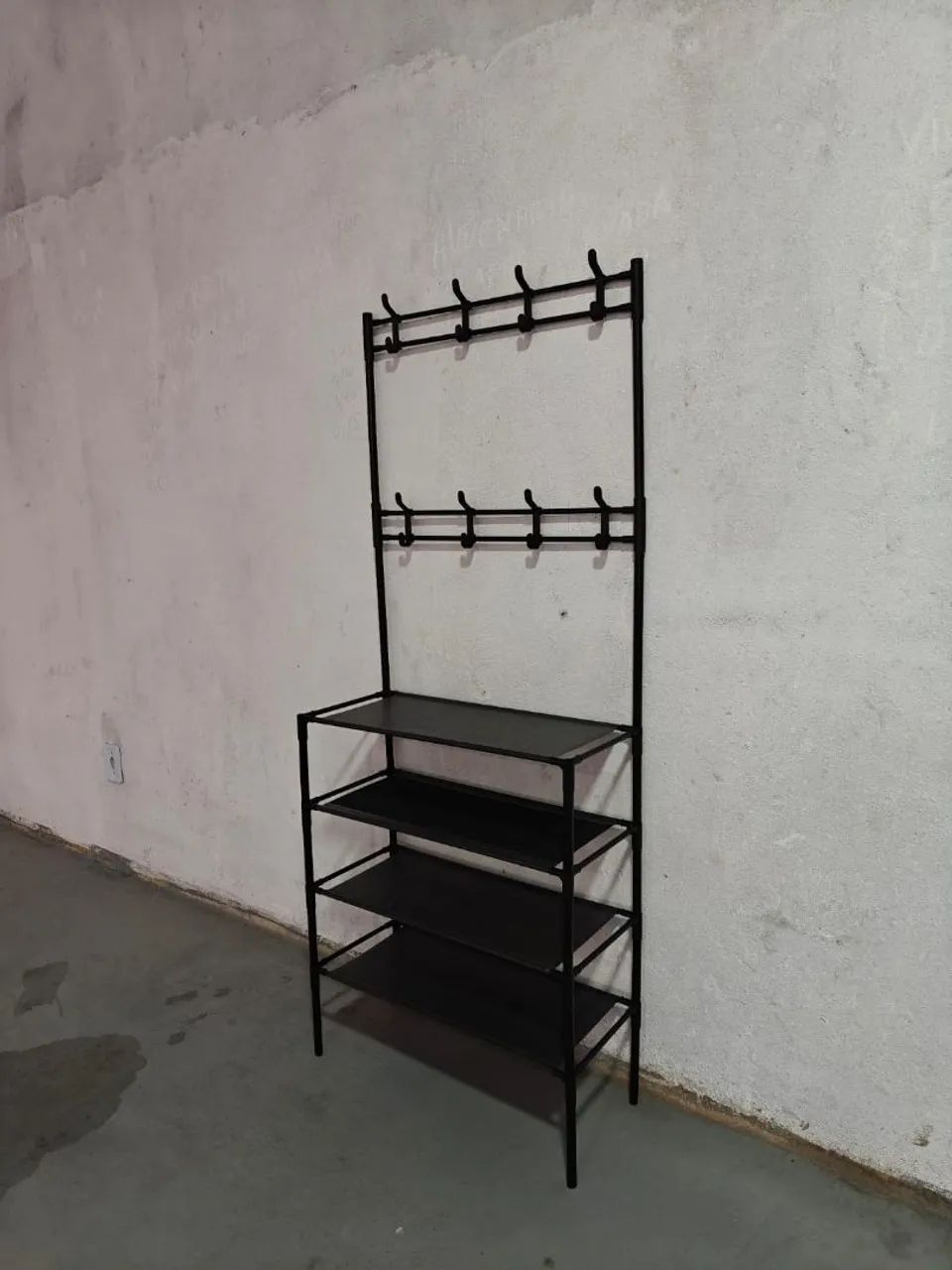 Sapateira de Metal com Cabideiro Preto - Foto 2