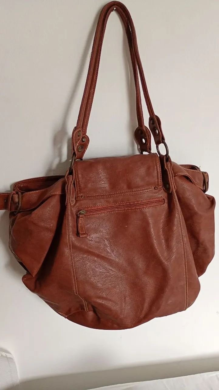 Bolsa de couro legítimo, grande, maravilhosa - Foto 2