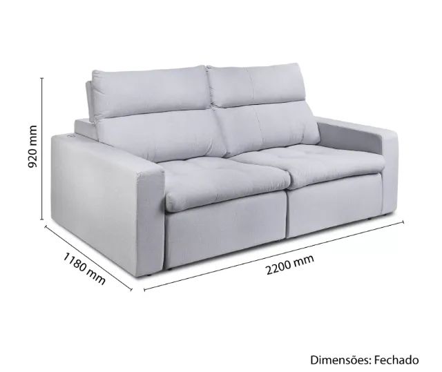 Sofá cama 3 Lugares Retrátil Hera - Foto 4
