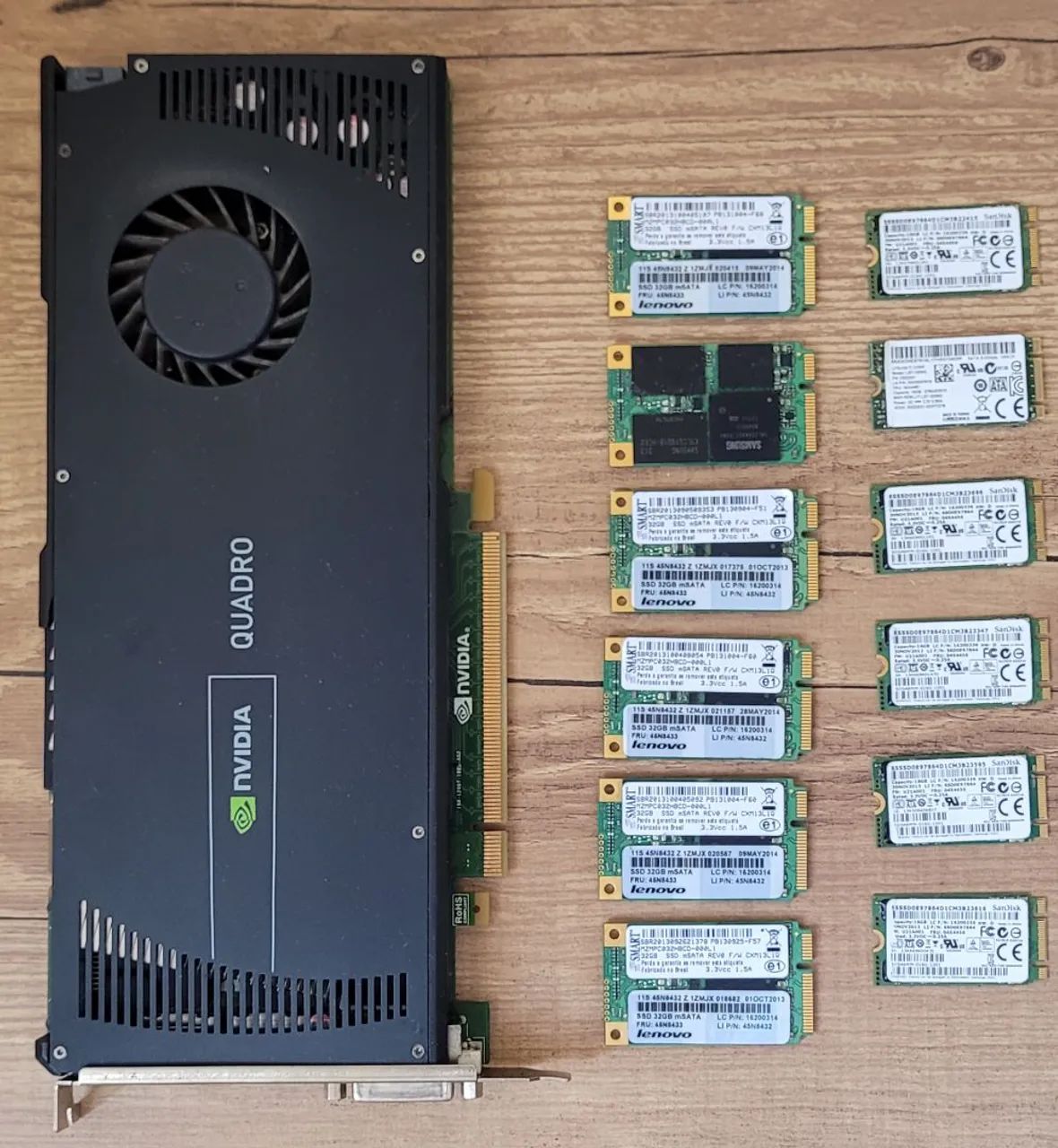 Lote 55 Peças, Nvidia Quadro, SSDs, Memórias DDR3 - Foto 2