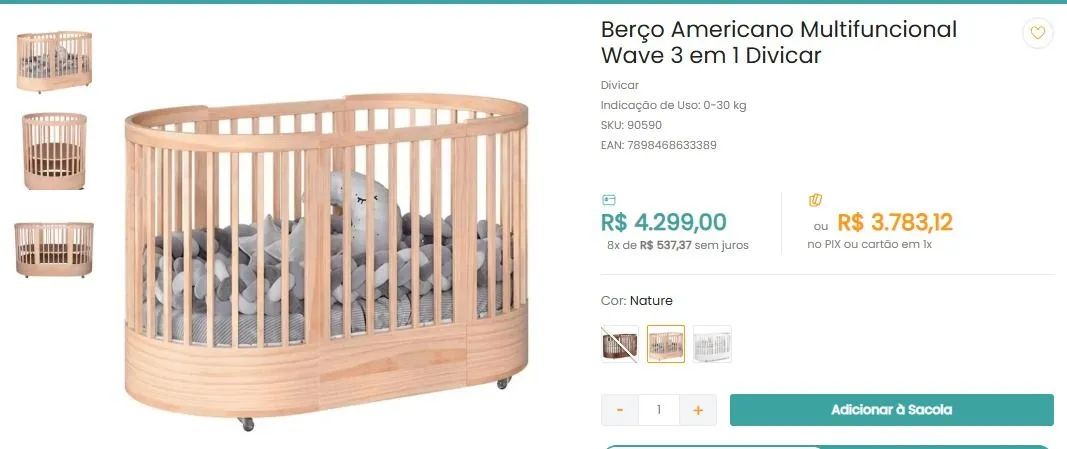 Berço Multifuncional WAVE "Alô Bebê"65566187656321123