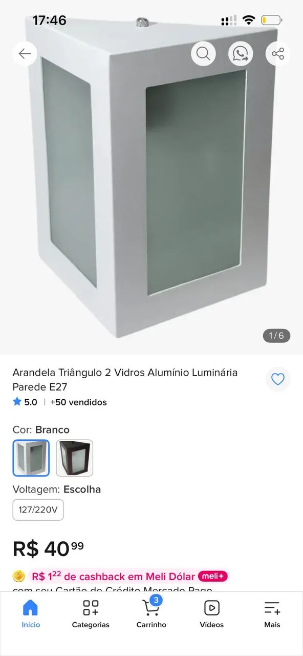 Luminária externa / interna 