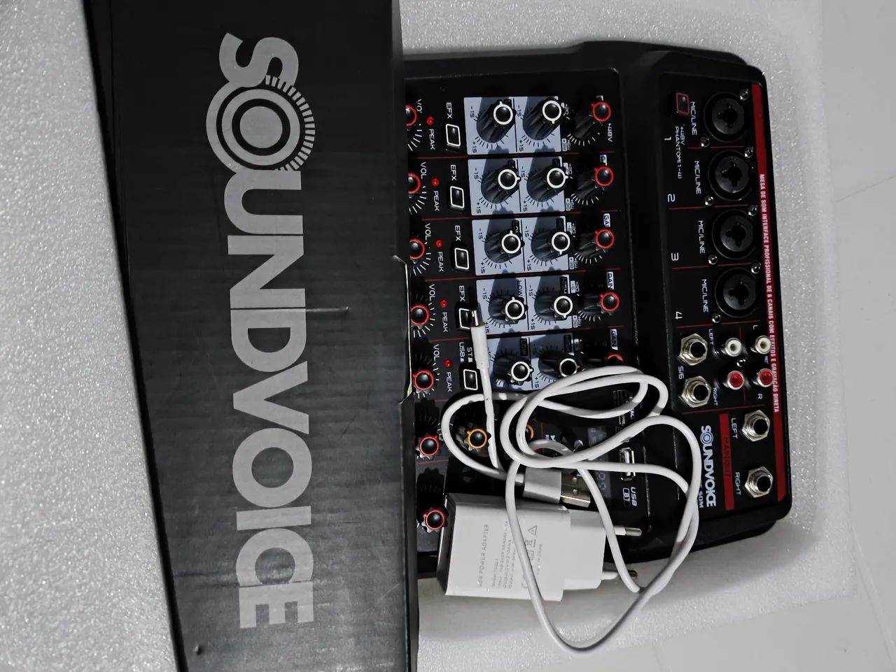 Microfone duplo sem fio e mesa de áudio novos - Foto 6