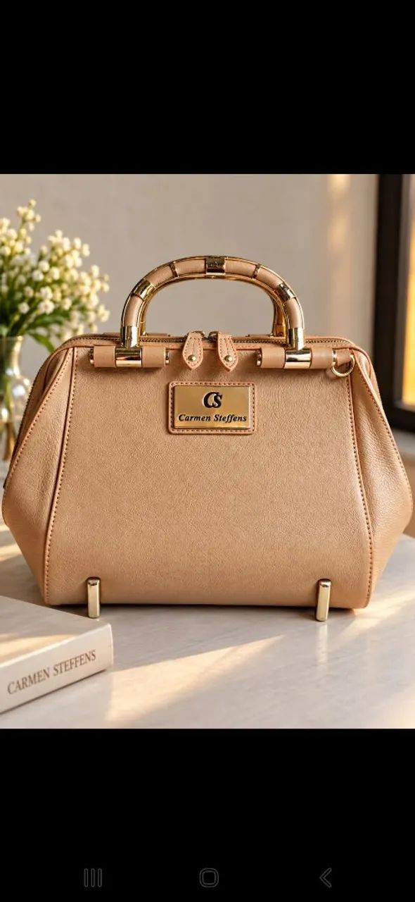 Bolsa Carmen Steffen em couro caramelo
