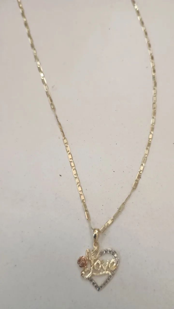 Cordão de ouro 18 cm pingente 4.2 grmas - Foto 2