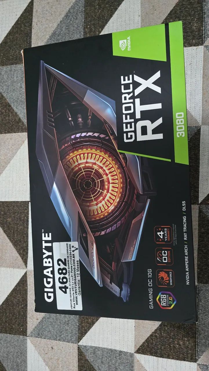Placa de vídeo Gigabyte rtx 3080 Gaming OC 10gb - GPU não LHR