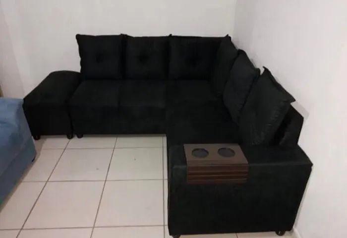 sofa de canto com puff ...entrega uberlandia - Foto 4