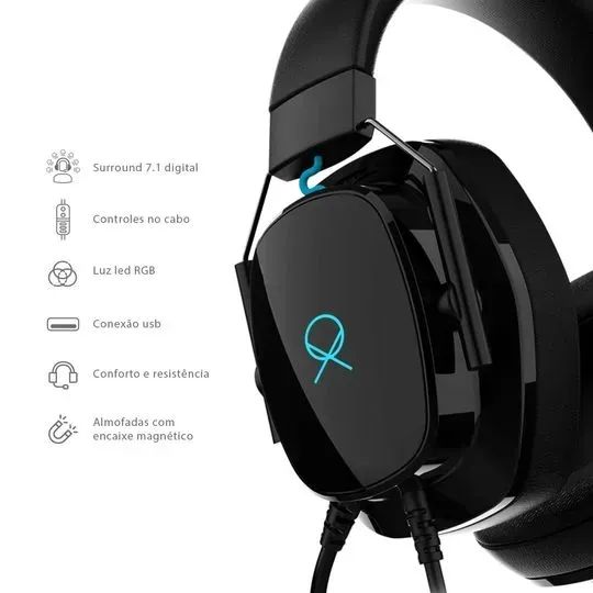 Headset Gamer Ox Orion com Microfone Integrado Frete Grátis - Foto 3