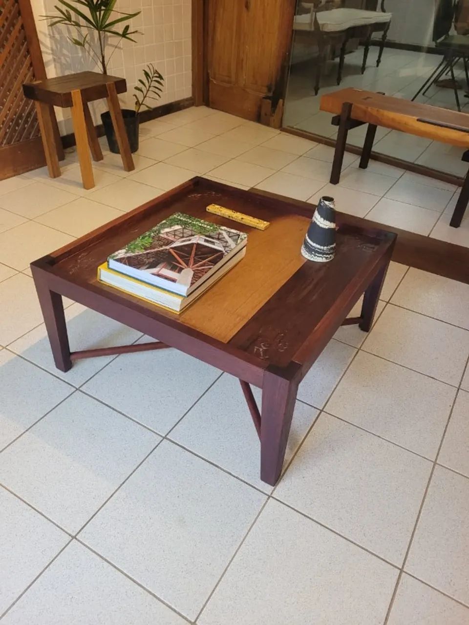 MESA DE CENTRO MADEIRA 70x70x35cm - Foto 2