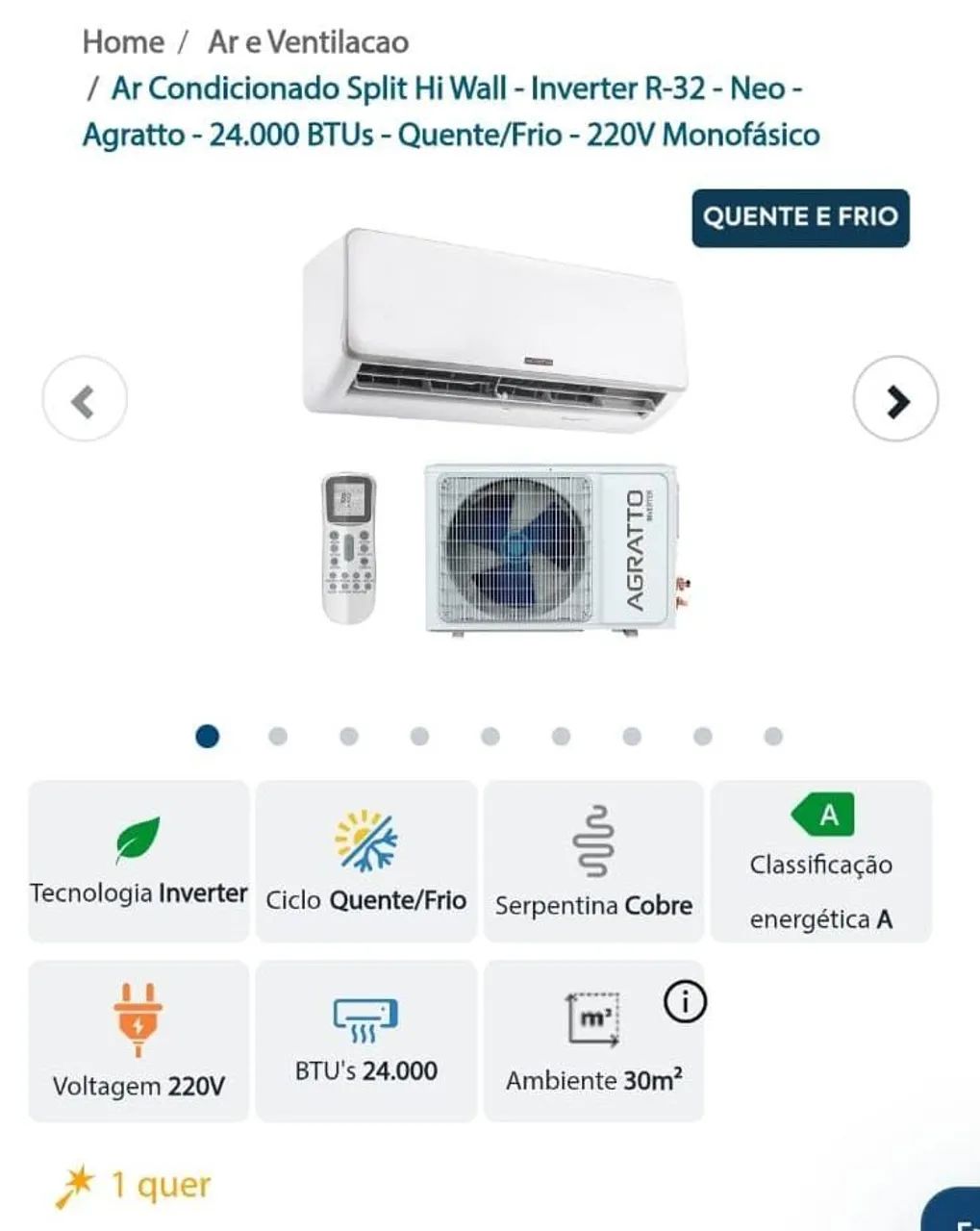 Ar condicionado 24 btu