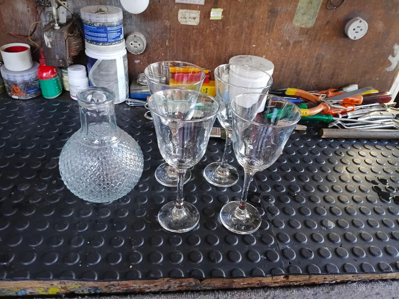 4 taças antigas e 1 liquoreira  - Foto 2