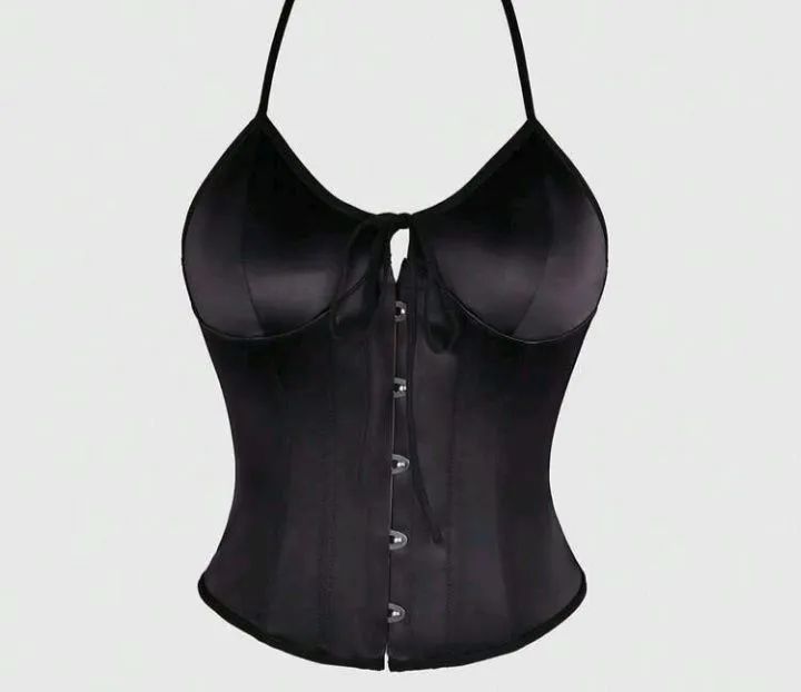 TOP CROPPED CORSET PRETO PP