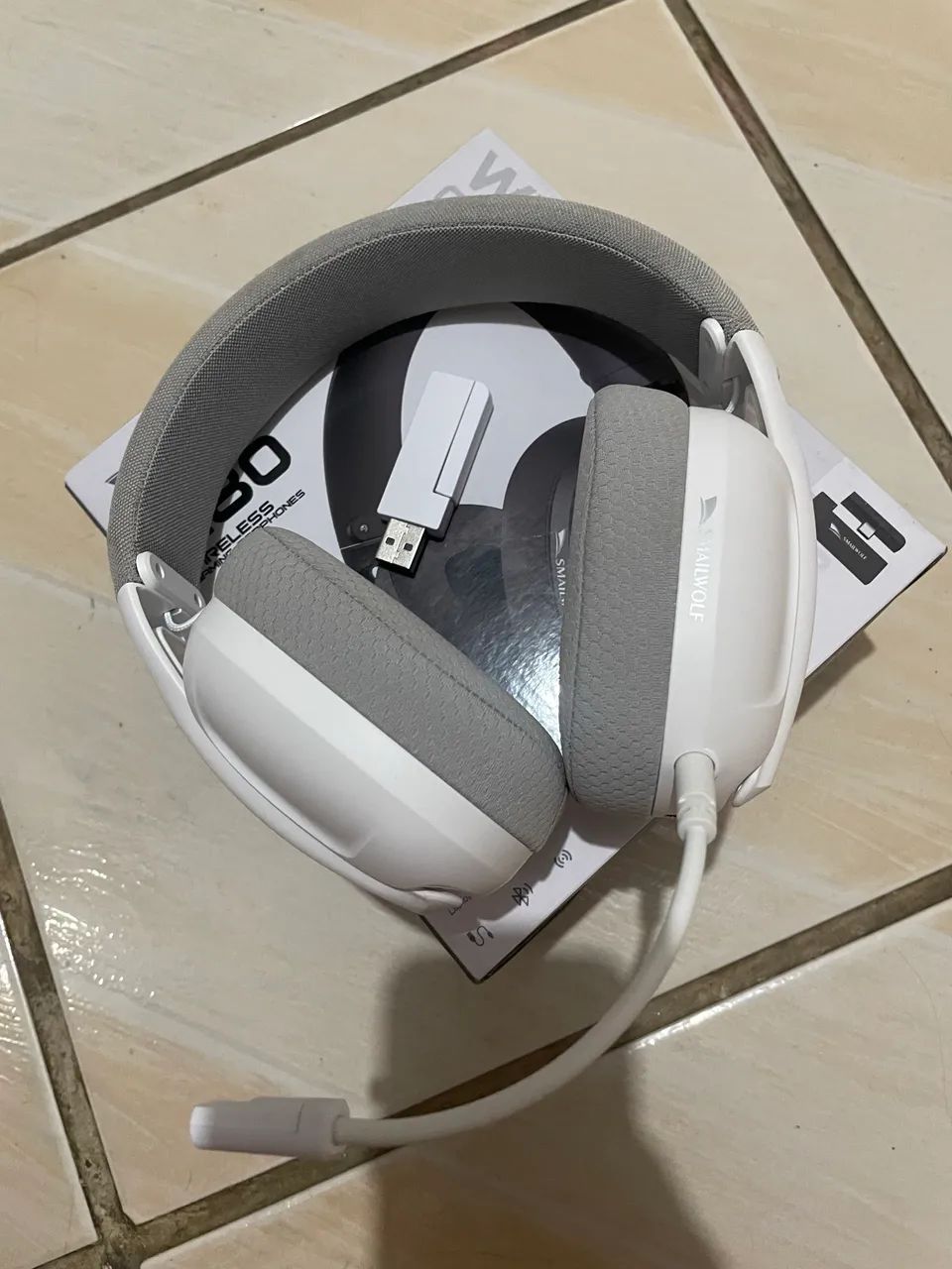 fone de ouvido sem fio bluetooth branco headseat