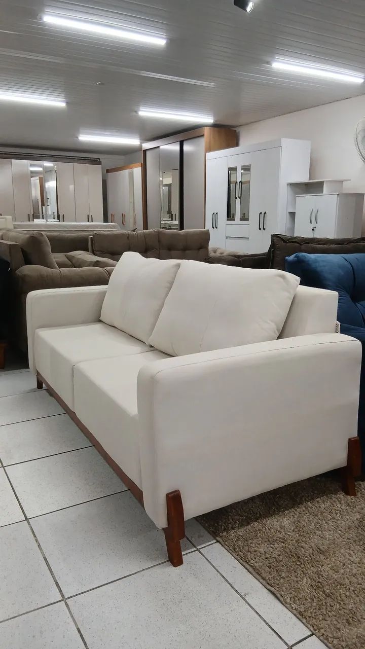 Sofá fixo todo no linho com 2m de largura  - Foto 3