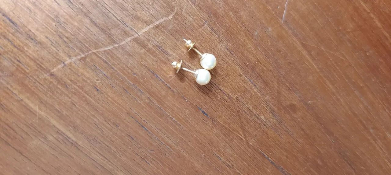 Brincos de ouro 18k de pérolas  - Foto 2