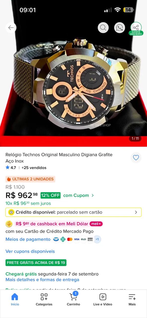 Vendo ou troco relógio Technos  - Foto 5