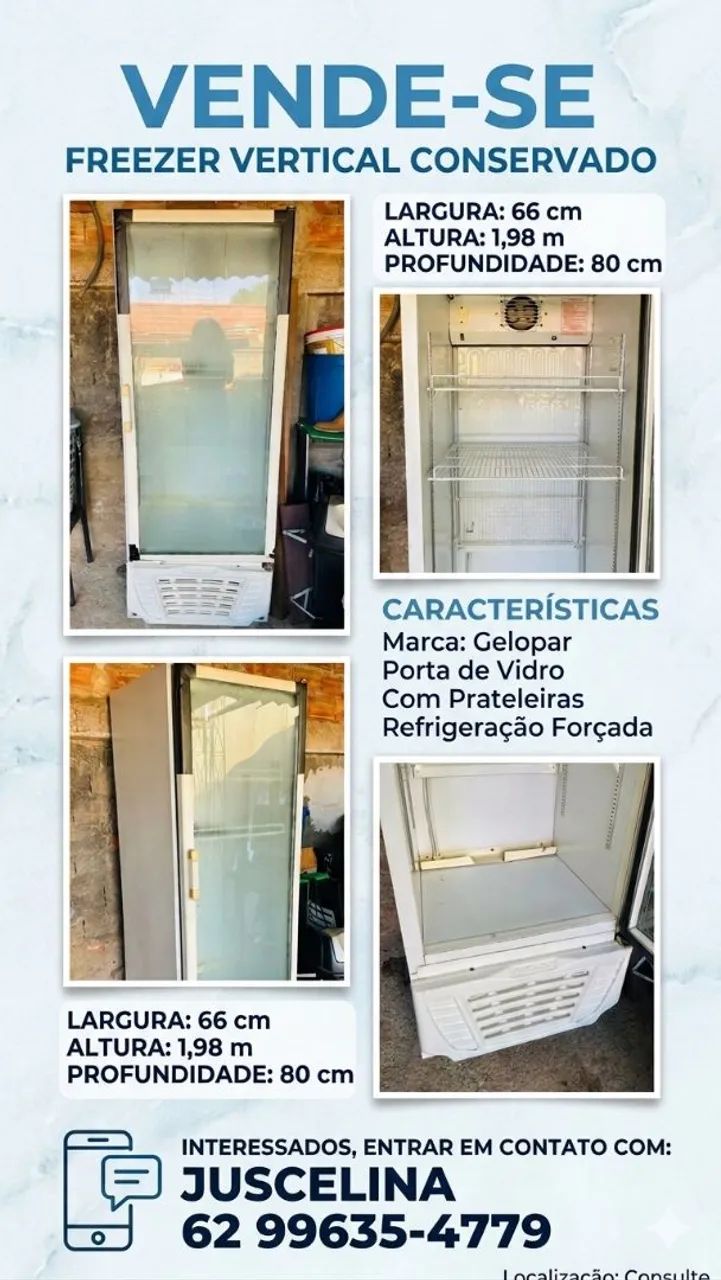 Freezer vertical conservado