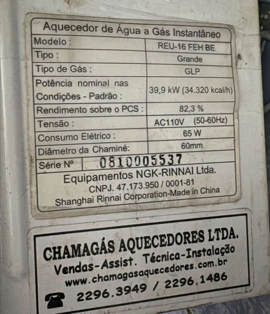 Aquecedor a gás Glp Rinai  - Foto 2