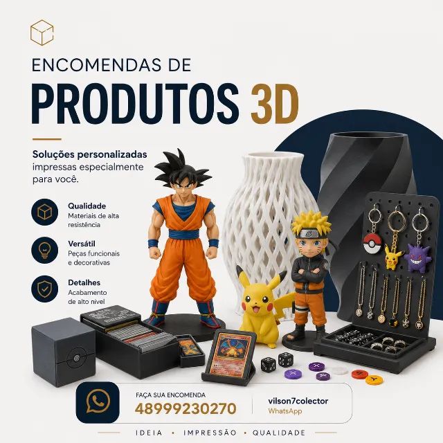 Impressão 3D sob encomenda e acessórios para pokemon e tcg