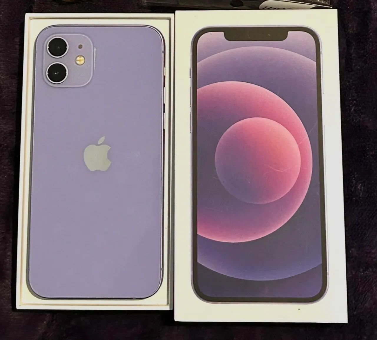 Iphone 12 256Gb Roxo com Caixa e acessórios 