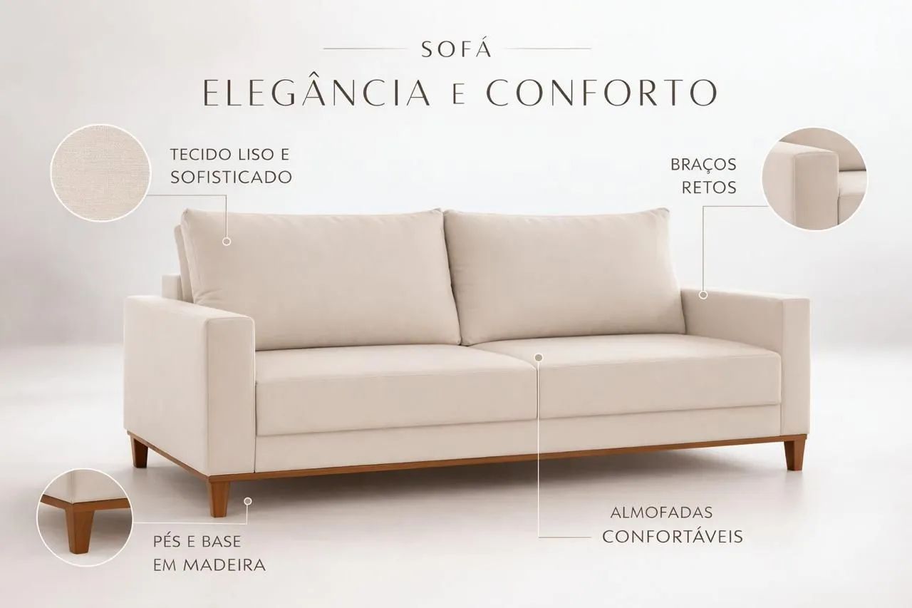 Sofá elegância e conforto 
