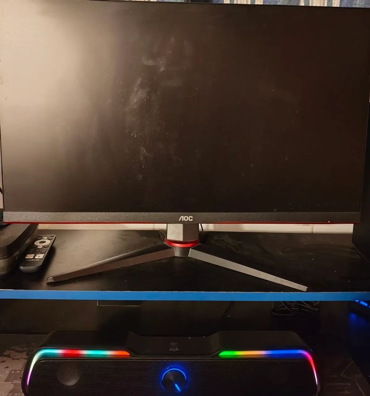 Monitor AOC + Caixinha de Som LED RGB - Foto 3