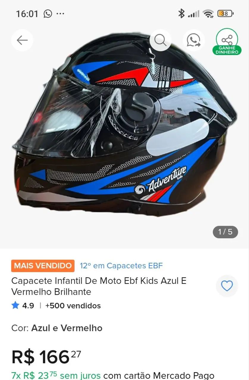 Capacete infantil número 54
