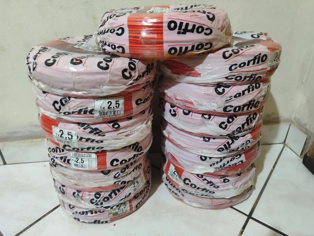 15 rolo de fio 2,5 mm rígido ( não é flexivel ) 