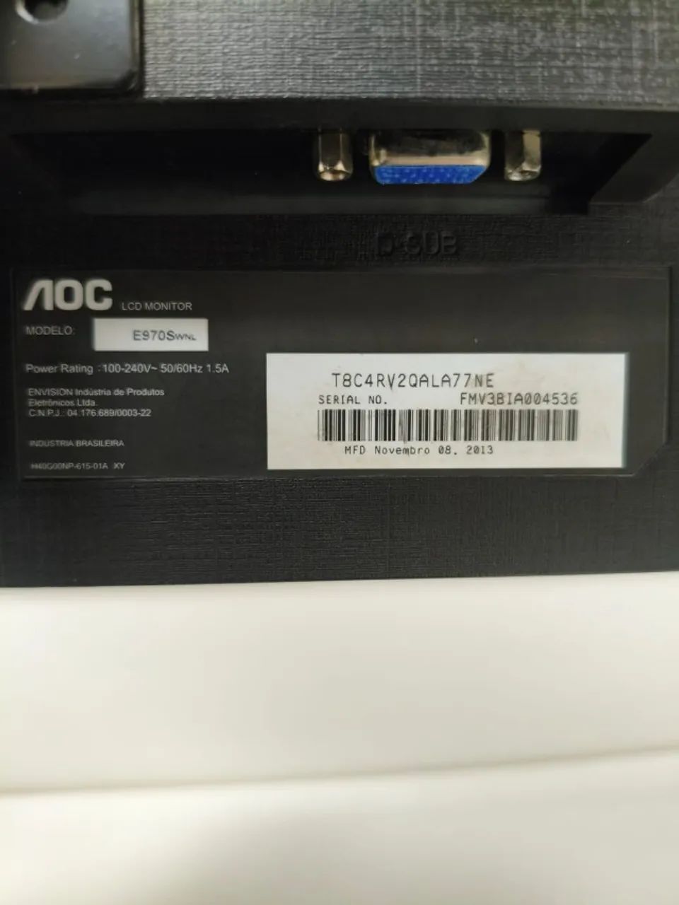 Monitor AOC E970SWNL 18,5 Polegadas LED HD VGA - Foto 4