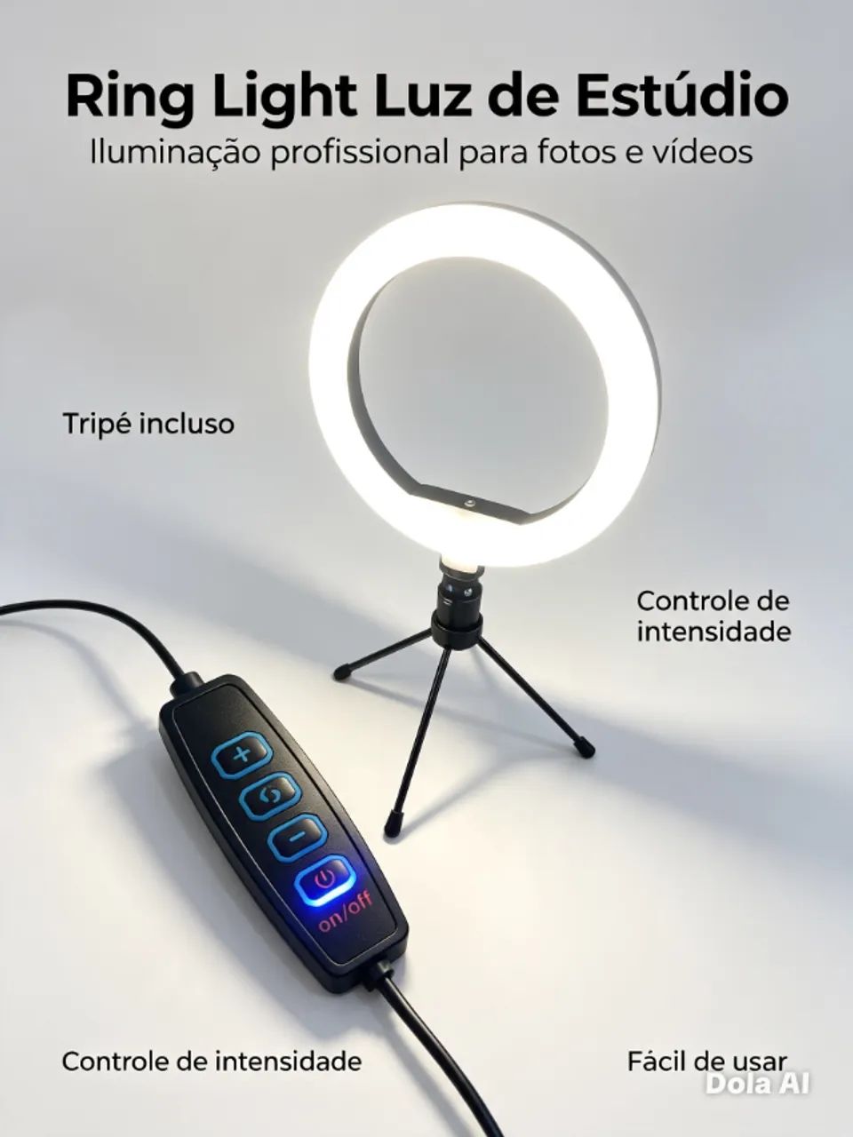 Ring light em bom estado só não tem a parte de apoiar o celular 