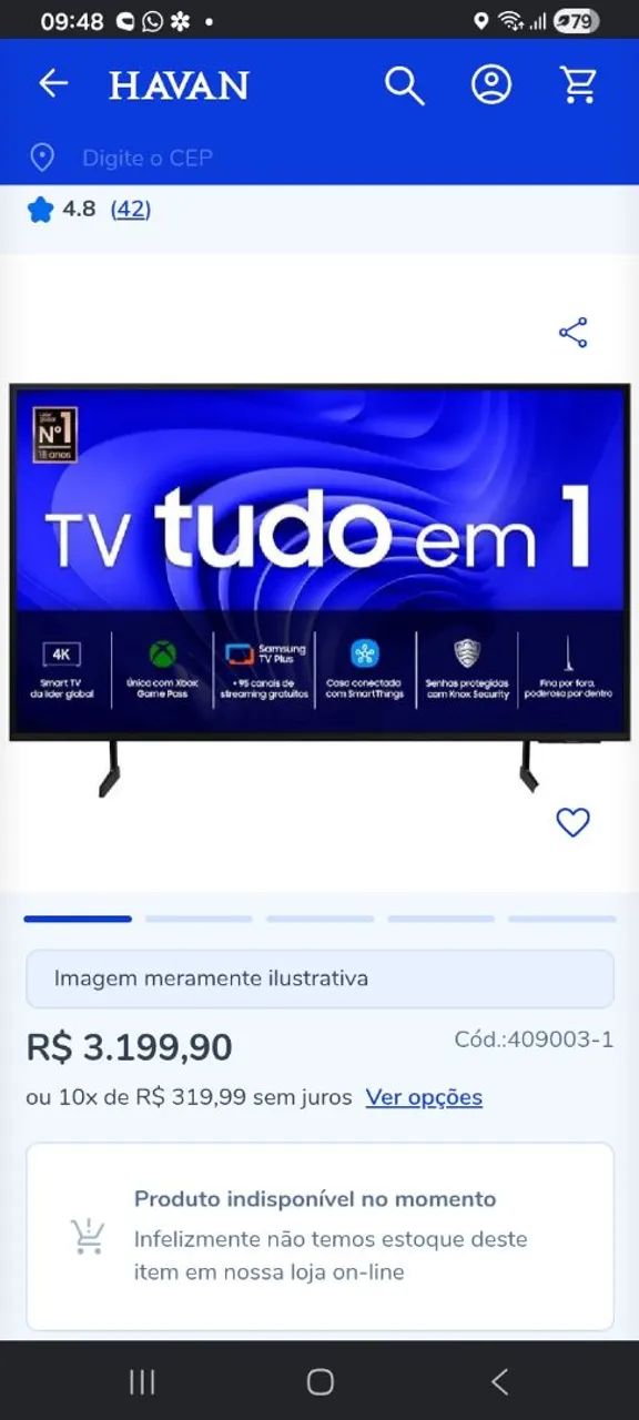 Tv com Xbox Samsung 