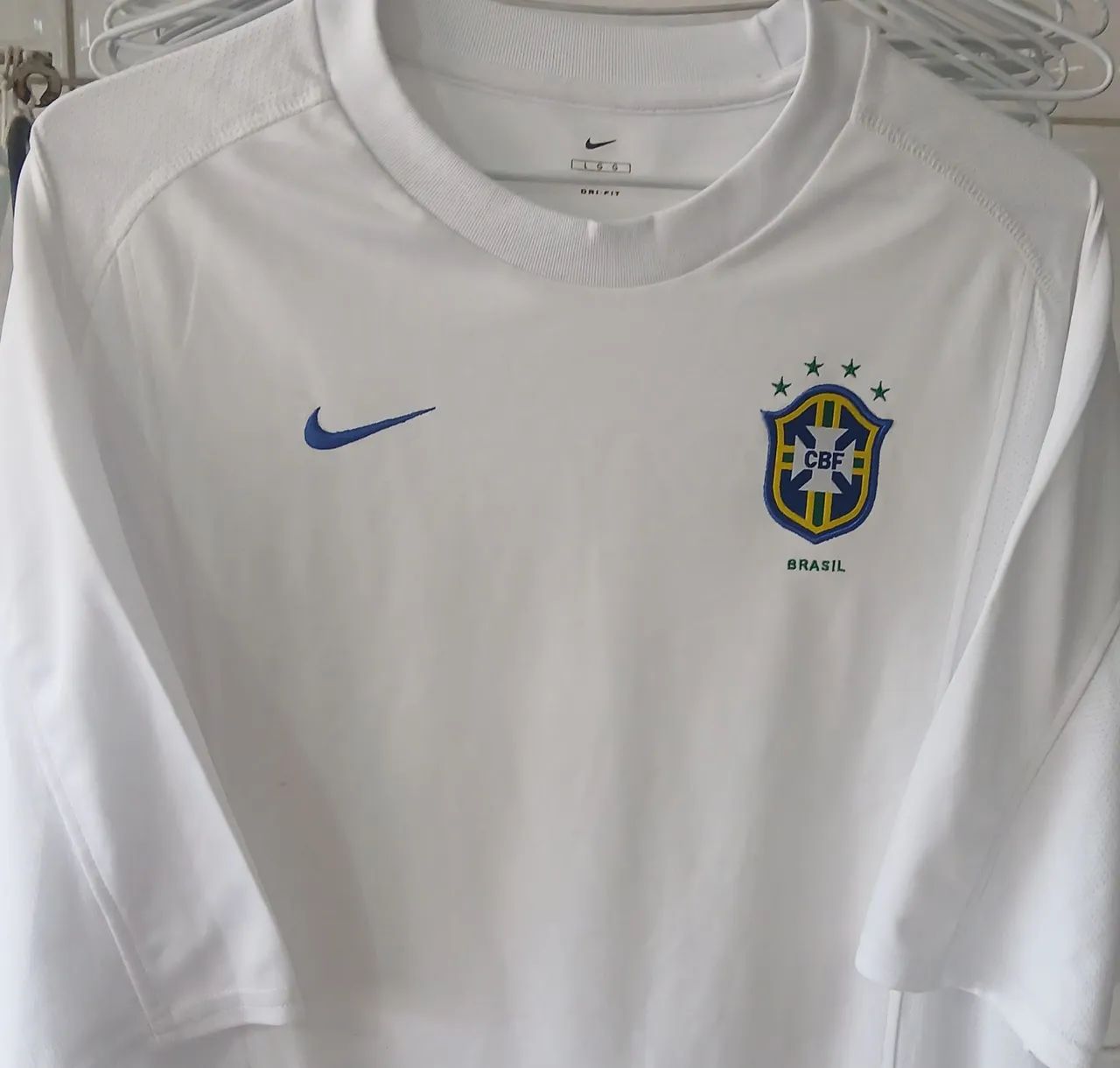 Camisa Seleção Brasil Nike 2001 Branca Unif 3 Tam G Rara Frete Grátis - Foto 3