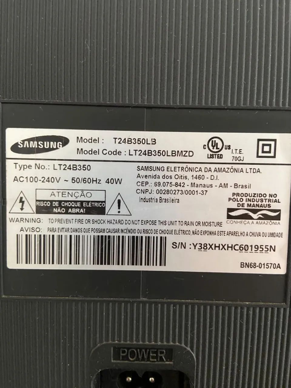 Monitor/TV Samsung 24? Full HD T24B350LB - Funcionando Perfeitamente - Foto 2