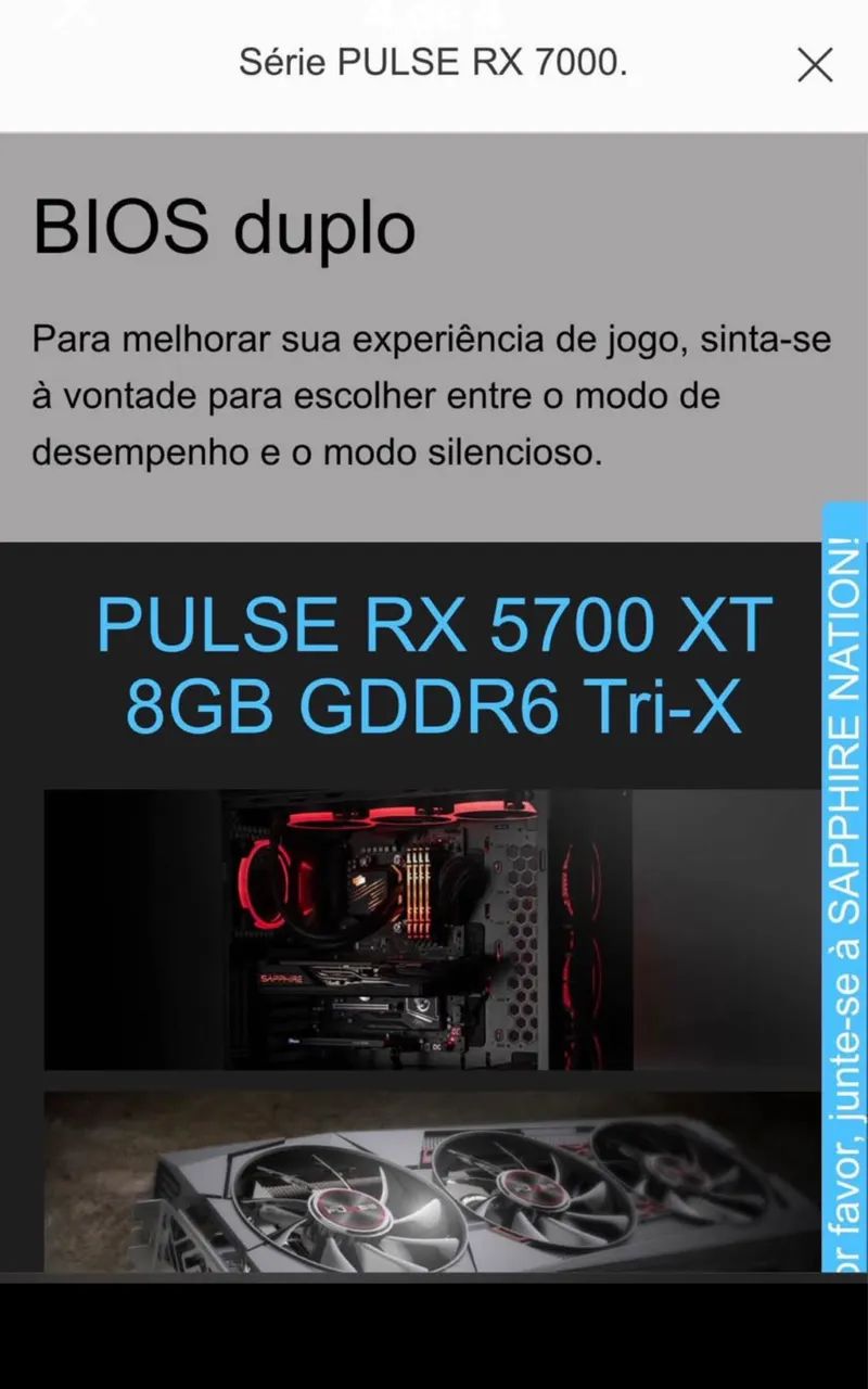 Placa de vídeo RX 5700 XT TRIPLE FAN - Foto 3