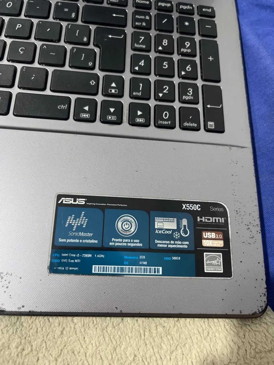 Notebook Asus I3 com caixinha de som e mouse  - Foto 3