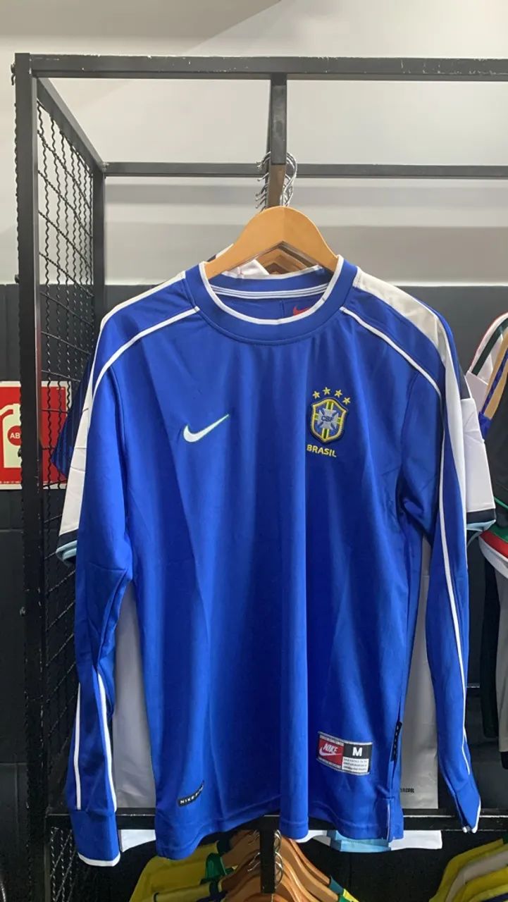 CAMISA RETRÔ BRASIL 1998 MANGA LONGA 