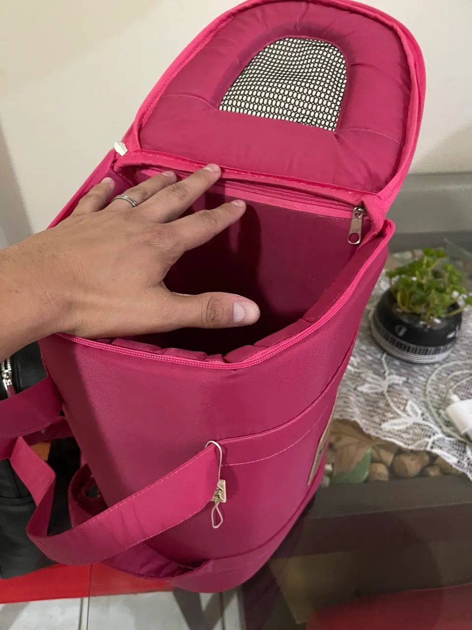 Bolsa de Transporte Luxo Bichinho Chic Rosa P - Foto 5