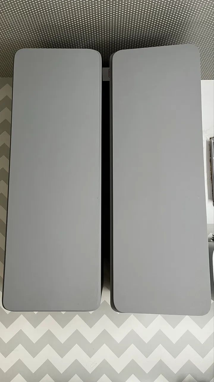 Armário oval em mdf cinza 