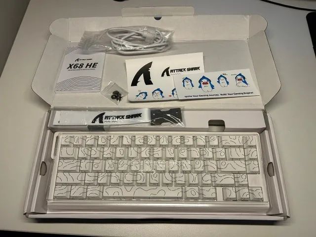 Teclado Gamer Magnético Attack Shark X68he Branco - NOVO