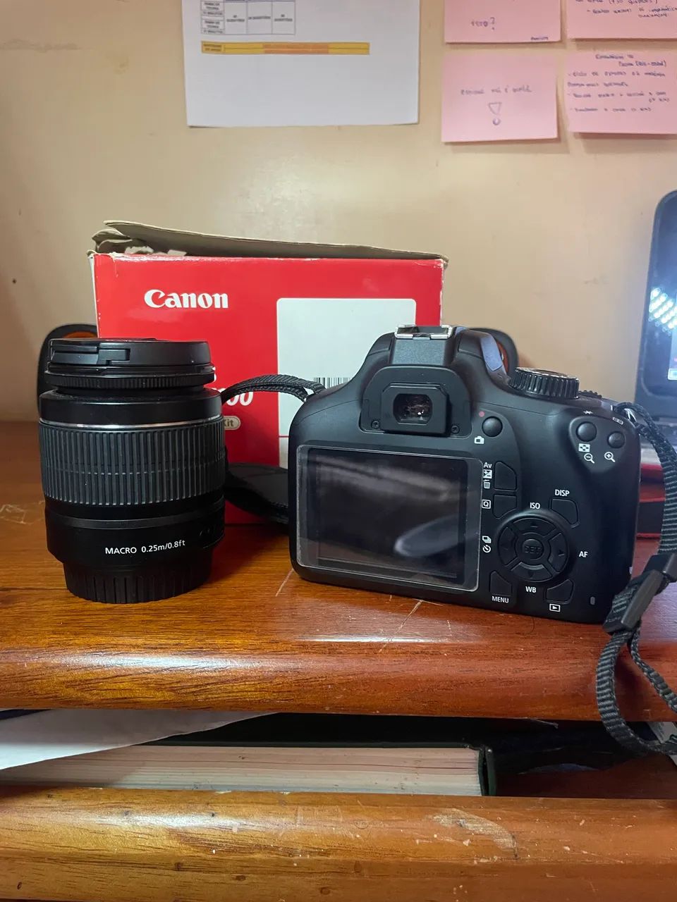 CANON REBEL t100 + CAIXA E ITENS 
