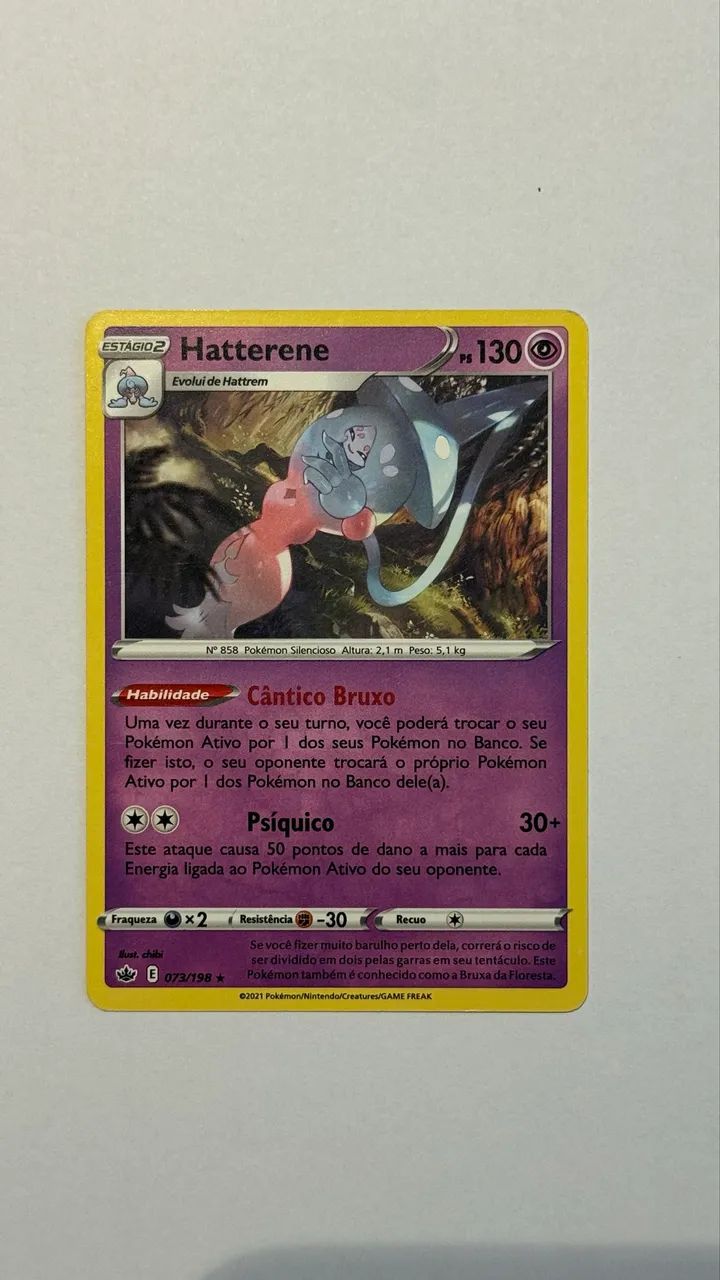 Cartas Pokémon Cadeia de Evolução HATTERENE Vmax - Foto 4