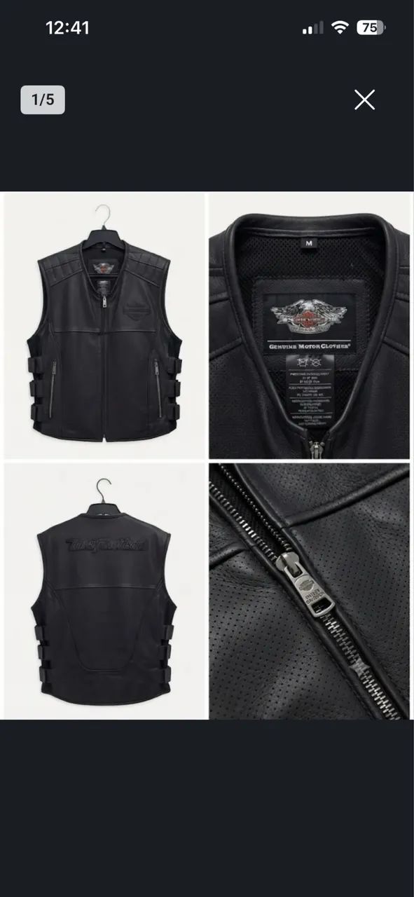 Colete Couro Original Harley Davidson - Genuine Motor Clothes - Foto 2