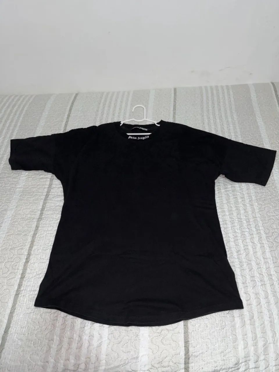PALM ANGELS Curved Logo Colar Over Tee 'Black' - Foto 2