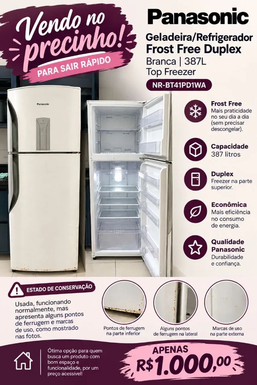 Geladeira Panasonic 