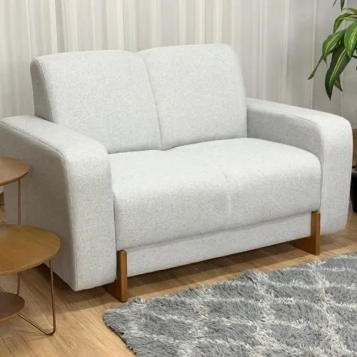 Sofá Luciana 2 Lugares 1.35m - Cinza Linho Entrega Rápida