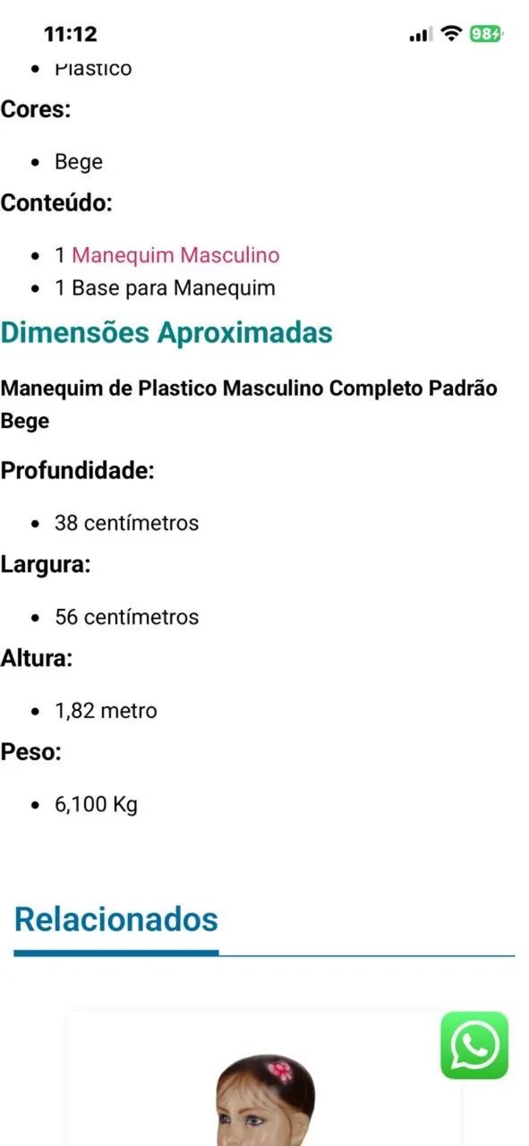 Manequim masculino completo  - Foto 3
