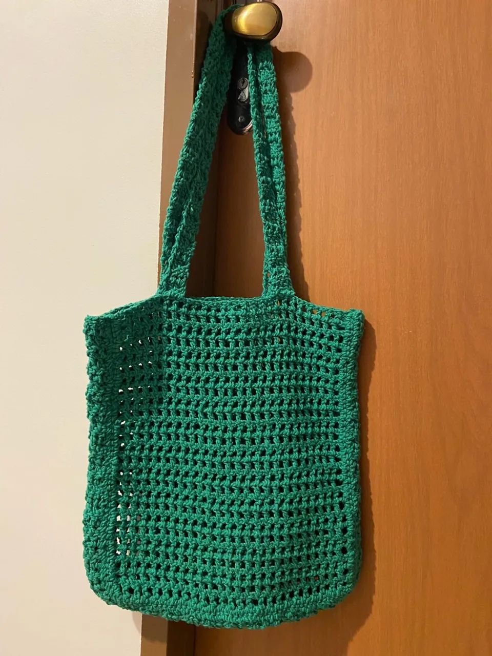 Bolsa tipo sacola de crochê  - Foto 3